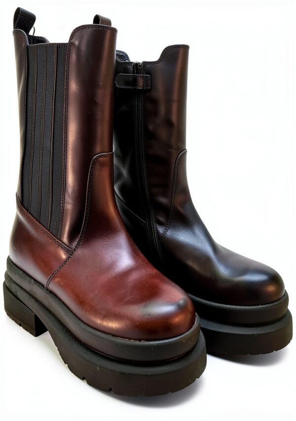 Bikkembergs Stivali Nero Pelle Donna Platform Elastici