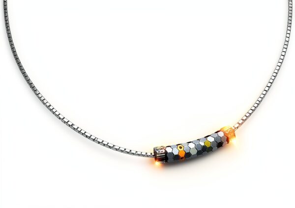 Collana Bikkembergs uomo acciaio diamanti neri grigio