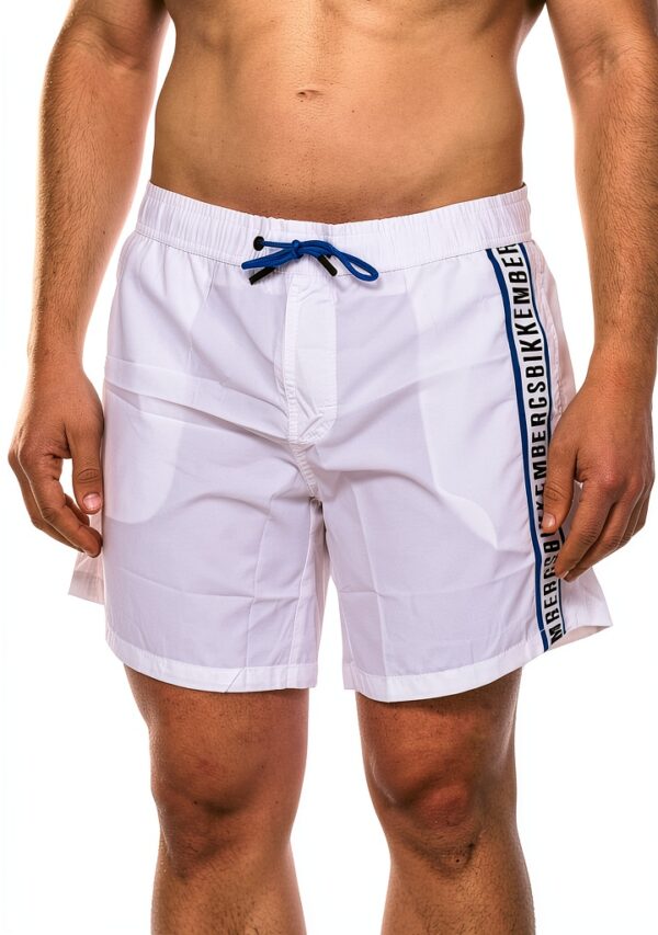 Costume da bagno Bikkembergs Boardshort Tape Bianco Blu