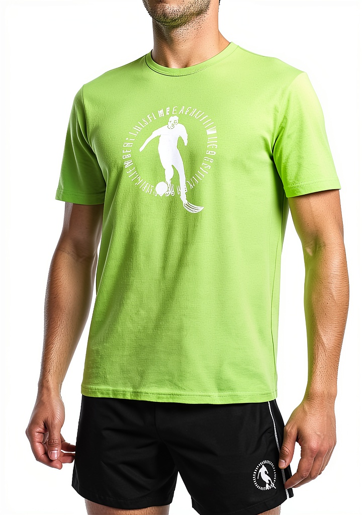 T-shirt Bikkembergs verde indossata in un contesto casual