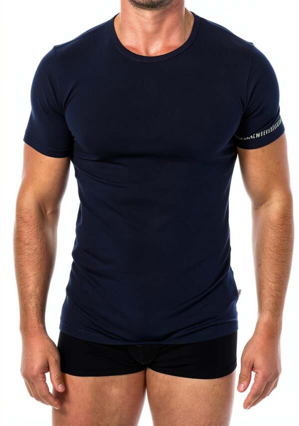 T-shirt Bikkembergs Uomo Blu Navy Cotone Intimo Continuativo-2