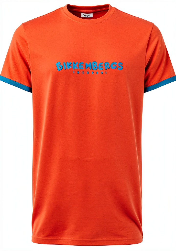 Maglietta Bikkembergs uomo in cotone arancio vista frontale