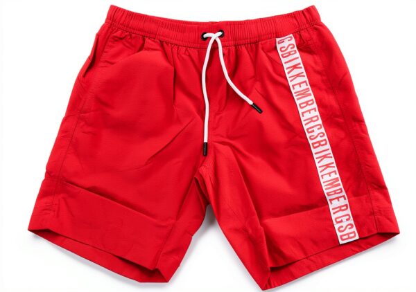 Bikkembergs Costume Uomo Bermuda Elastico Tasche Zip Rosso