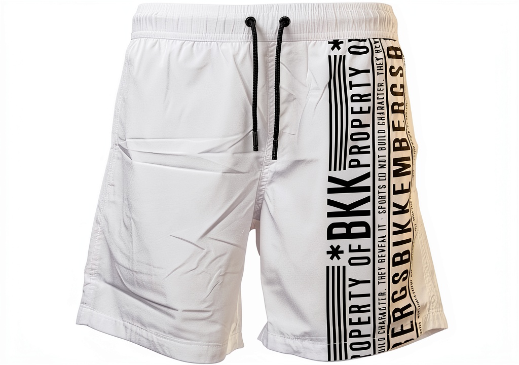Bikkembergs boxer uomo indossato in piscina con coulisse visibile