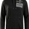 Giacca con cappuccio maxi tasca avanti stampa unisex nero-0
