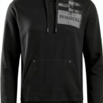 Giacca con cappuccio maxi tasca avanti stampa unisex nero-0