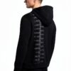 Giacca con cappuccio maxi tasca avanti stampa unisex nero-2