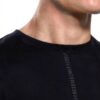 Maglietta Logo Girocollo Manica Lunga Uomo Nero Bianco XL S-2