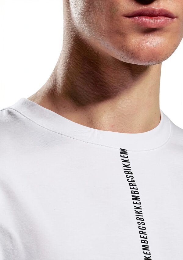 Maglia Logo Girocollo Manica Lunga Uomo Nero Bianco XL S-4