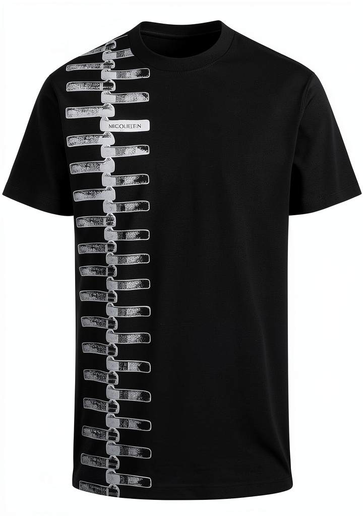 'T-shirt Bikkembergs nera con stampa frontale e posteriore'