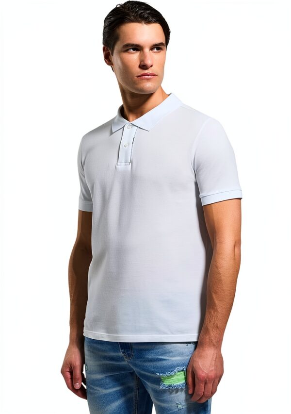 Polo Uomo Bianco Cotone Classico Taglie XS XXL-0