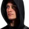 Giacca con cappuccio maxi tasca avanti stampa unisex nero-4