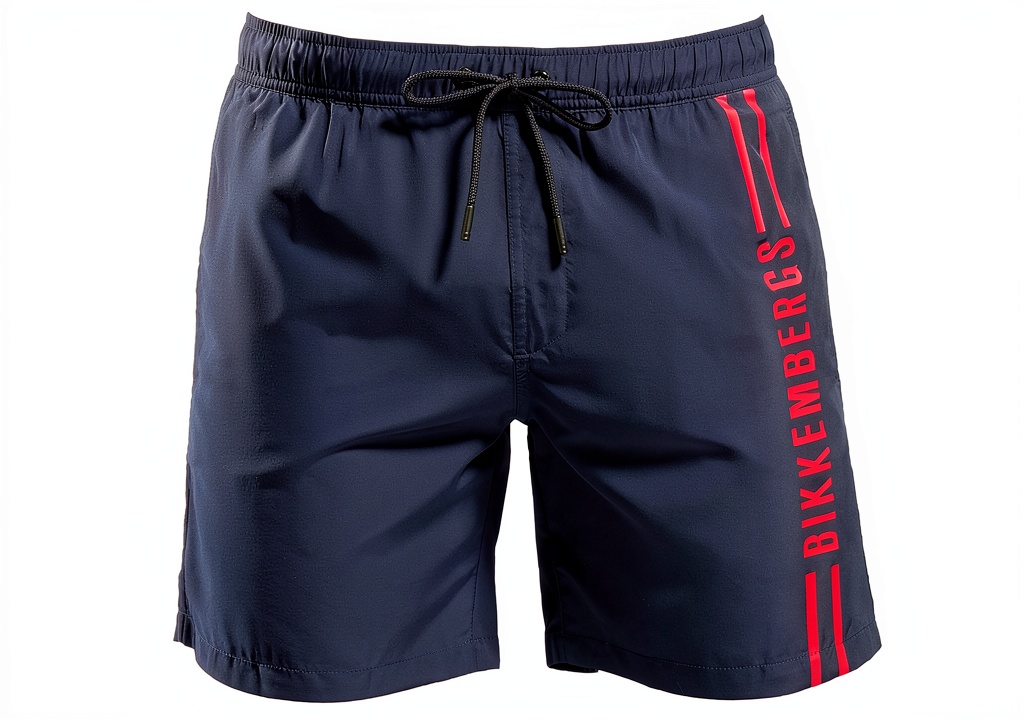 'Pantaloncini bermuda BIKKEMBERGS in poliestere su sfondo neutro'