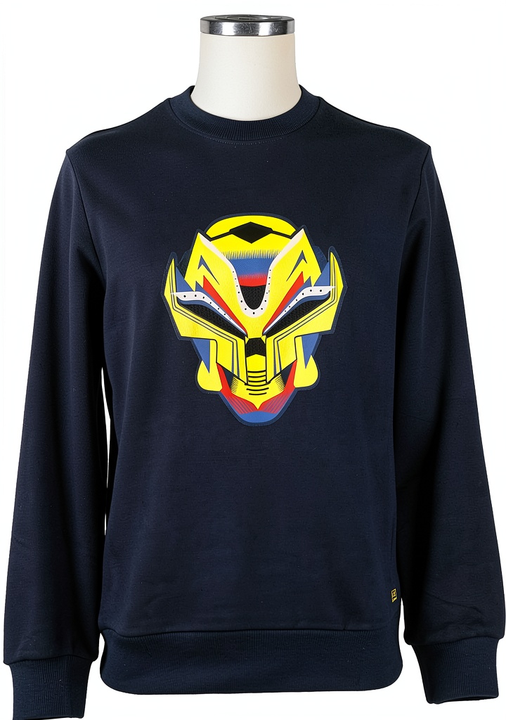 Maglione Bikkembergs uomo elegante blu indossato da modello in ambiente urbano