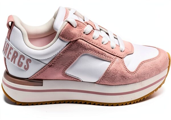 Bikkembergs Scarpe Donna Sneaker Pelle Rosa Bianco Modello