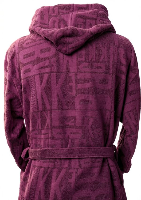 Accappatoio BIKKEMBERGS uomo cotone spugna cappuccio viola-3
