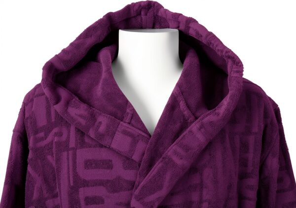 Accappatoio BIKKEMBERGS uomo cotone spugna cappuccio viola-2