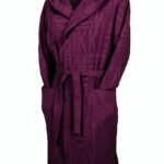 Accappatoio BIKKEMBERGS uomo cotone spugna cappuccio viola-0