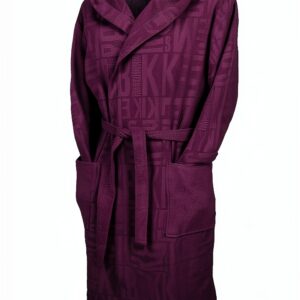 Accappatoio BIKKEMBERGS uomo cotone spugna cappuccio viola-0