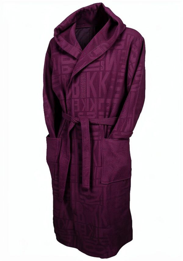 Accappatoio BIKKEMBERGS uomo cotone spugna cappuccio viola-0