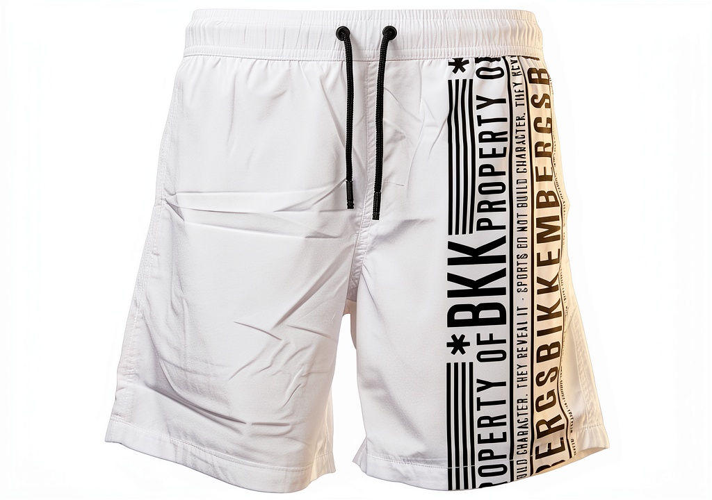 Uomo che indossa boxer mare BIKKEMBERGS in piscina