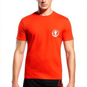 T-shirt uomo Bikkembergs arancione cotone elastan-0