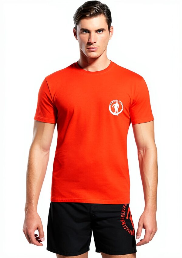T-shirt uomo Bikkembergs arancione cotone elastan-0