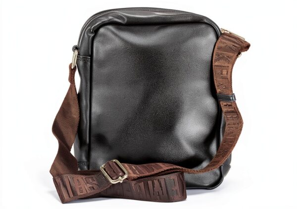 Tracolla Dirk Bikkembergs in ecopelle nera per uomo elegante-1