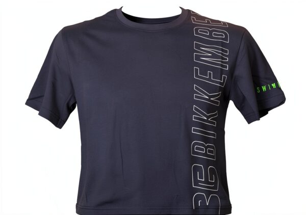 T Shirt Uomo Bikkembergs Girocollo Cotone Stampa BKK25MTS01 Navy-1