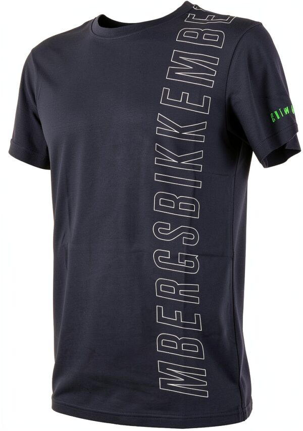 T Shirt Uomo Bikkembergs Girocollo Cotone Stampa BKK25MTS01 Navy-2