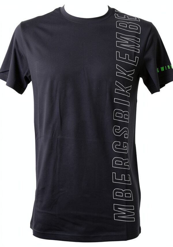 T Shirt Uomo Bikkembergs Girocollo Cotone Stampa BKK25MTS01 Navy-0