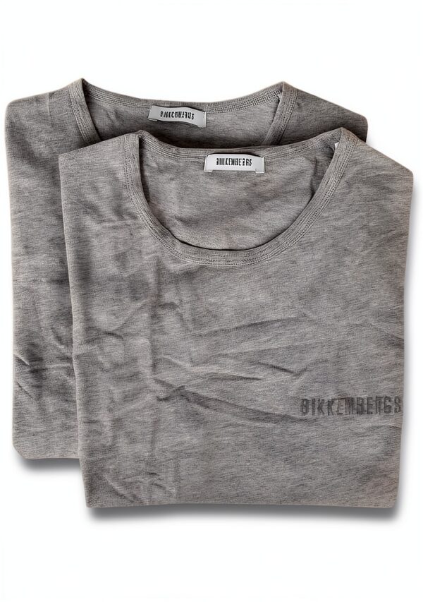 T-Shirt Uomo BIKKEMBERGS Girocollo Manica Corta Nero Grigio XXL-0