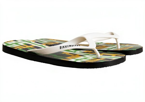 Infradito uomo Bikkembergs BKK2MSR04 verde con laccio logato stile-1