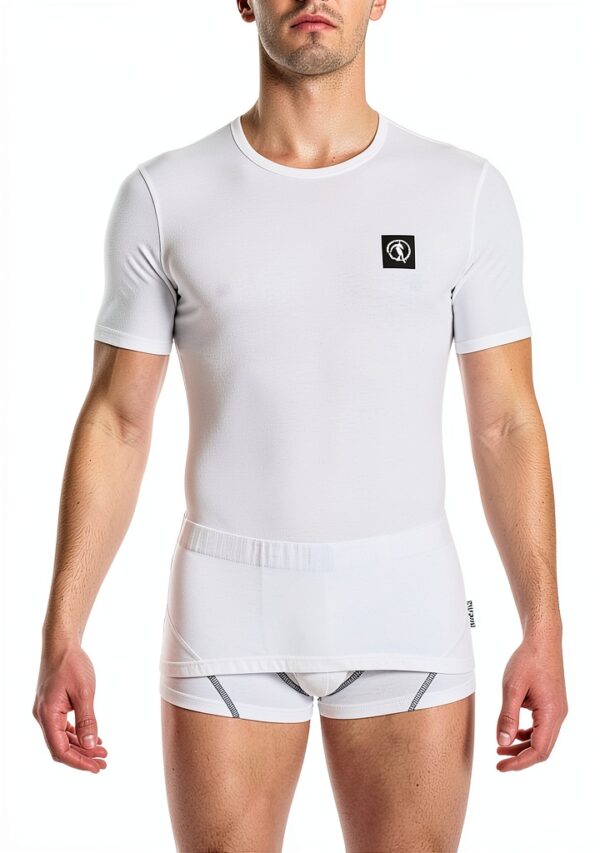 Bikkembergs T-Shirt Intima da Uomo Girocollo Cotone Stretch L Bianco-0