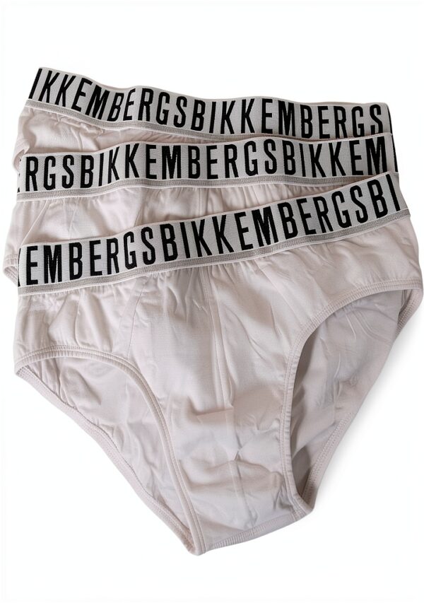 Slip Uomo Bikkembergs Confezione 3 Pezzi Mutande Elastico a Vista Cotone Elasticizzato Underwear Articolo BKK1USP01TR TRIPACK-0
