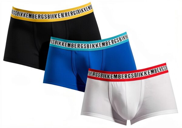 Boxer uomo Bikkembergs 3 pezzi elastico cotone Black/Blue/White L-0