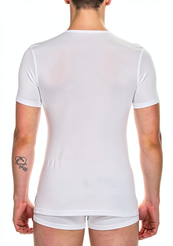 Bikkembergs T-Shirt Intima da Uomo Girocollo Cotone Stretch L Bianco-1