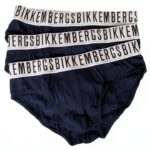 Slip Uomo Bikkembergs Confezione 3 Pezzi Mutande Elastico a Vista Cotone Elasticizzato Underwear Articolo BKK1USP01TR TRIPACK-0