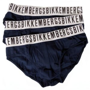 Slip Uomo Bikkembergs Confezione 3 Pezzi Mutande Elastico a Vista Cotone Elasticizzato Underwear Articolo BKK1USP01TR TRIPACK-0