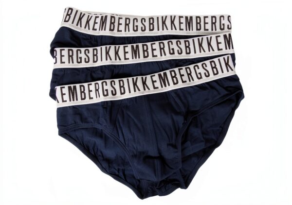 Slip Uomo Bikkembergs Confezione 3 Pezzi Mutande Elastico a Vista Cotone Elasticizzato Underwear Articolo BKK1USP01TR TRIPACK-0