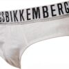 Slip Uomo Bikkembergs Confezione 3 Pezzi Mutande Elastico a Vista Cotone Elasticizzato Underwear Articolo BKK1USP01TR TRIPACK-2