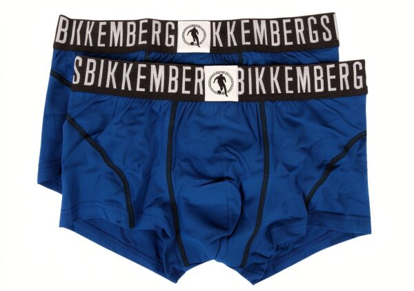 Boxer Uomo Bikkembergs Confezione 2 Boxer Cotone elesticizzato Elastico a Vista Underwear Articolo BKK1UTR06BI BI Pack Trunk-0