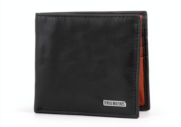 Bikkembergs Portafoglio uomo pelle articolo 7BDD9105 DB-METAL PLATE 2.0 BILLFOLD 8C/C, B74 - Black/Orange, UNICA - ONE SIZE-0