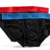 Bikkembergs Slip Uomo Confezione 3 Pezzi Mutande Elastico a Vista Cotone Elasticizzato Underwear Articolo BKK1USP02TR Tri-Pack-0