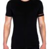 Bikkembergs Pacco da 2 T-Shirt Intima Girocollo con Scritta sulla Manica - Uomo - Cotone Elasticizzato (Nero-Scritta, S)-0