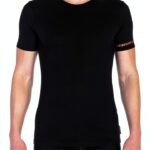 Bikkembergs Pacco da 2 T-Shirt Intima Girocollo con Scritta sulla Manica - Uomo - Cotone Elasticizzato (Nero-Scritta, S)-0