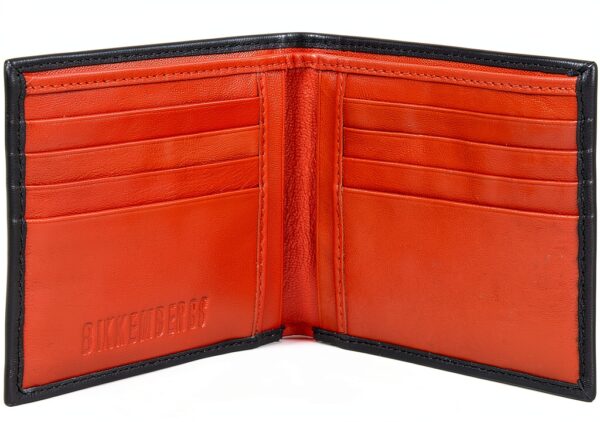 Bikkembergs Portafoglio uomo pelle articolo 7BDD9105 DB-METAL PLATE 2.0 BILLFOLD 8C/C, B74 - Black/Orange, UNICA - ONE SIZE-3