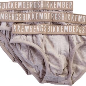 Slip Uomo Bikkembergs Tri-Pack Cotone Elasticizzato Melange Grey XXL-0