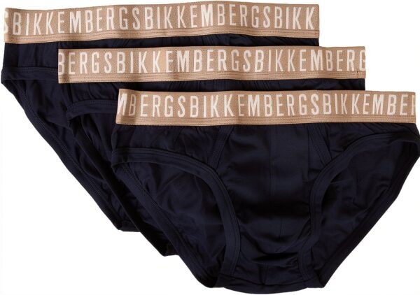 Bikkembergs Slip Uomo Confezione 3 Pezzi Mutande Elastico a Vista Cotone Elasticizzato Underwear Articolo BKK1USP02TR Tri-Pack-0