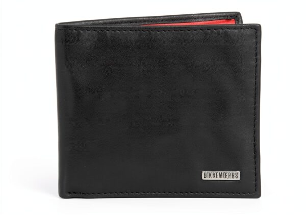 Bikkembergs Portafoglio uomo pelle articolo 7BDD9105 DB-METAL PLATE 2.0 BILLFOLD 8C/C, B74 - Black/Orange, UNICA - ONE SIZE-1